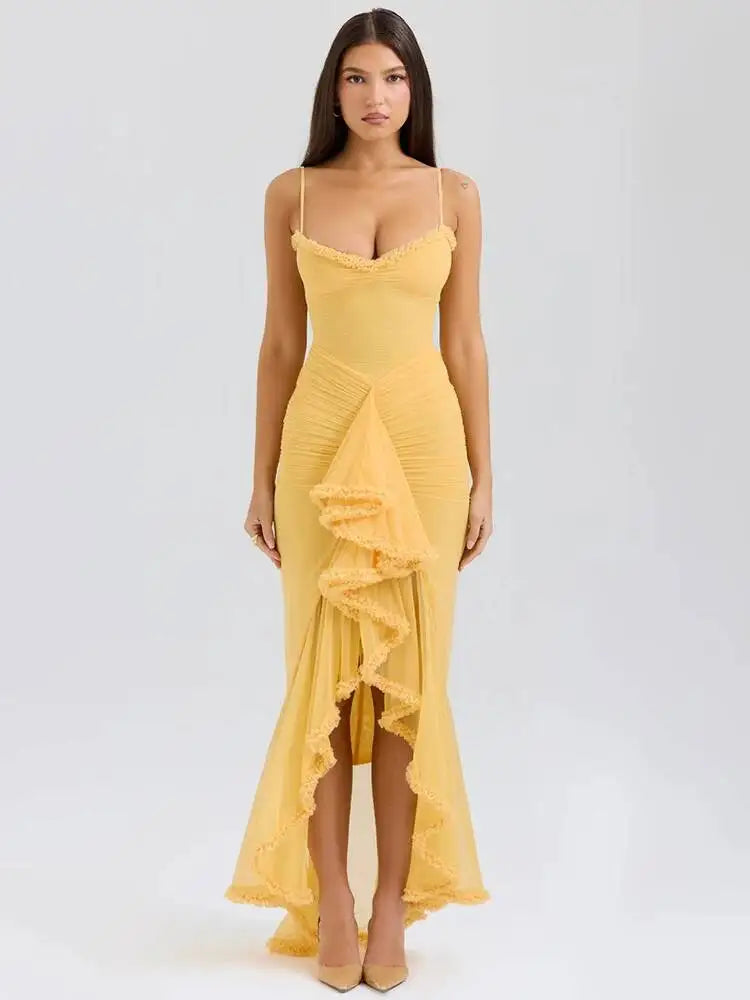 Magnolia Ruffled Draped Maxi Dress