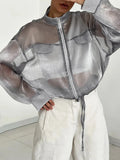 Ansley Sheer Zip-Up Jacket