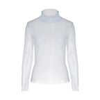 Averie Sheer Mesh Turtleneck Blouse