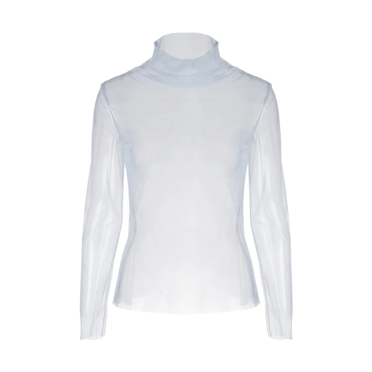 Averie Sheer Mesh Turtleneck Blouse