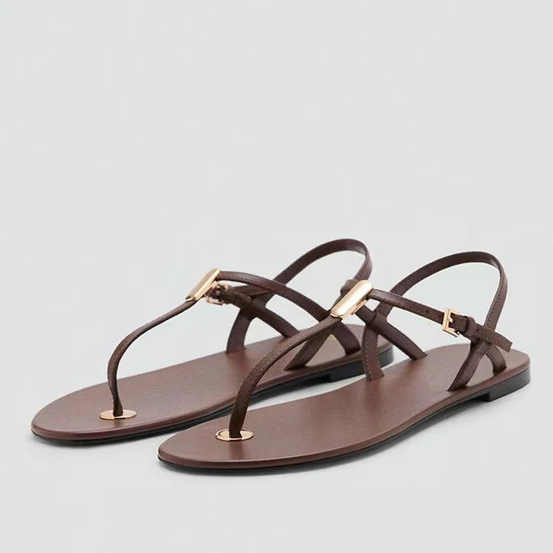 Bianca Cross-Strap Flat Sandal