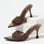 Ines Embroidered Mesh Slide