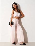 Juliet Satin Vest & Wide-Leg Pants Suit