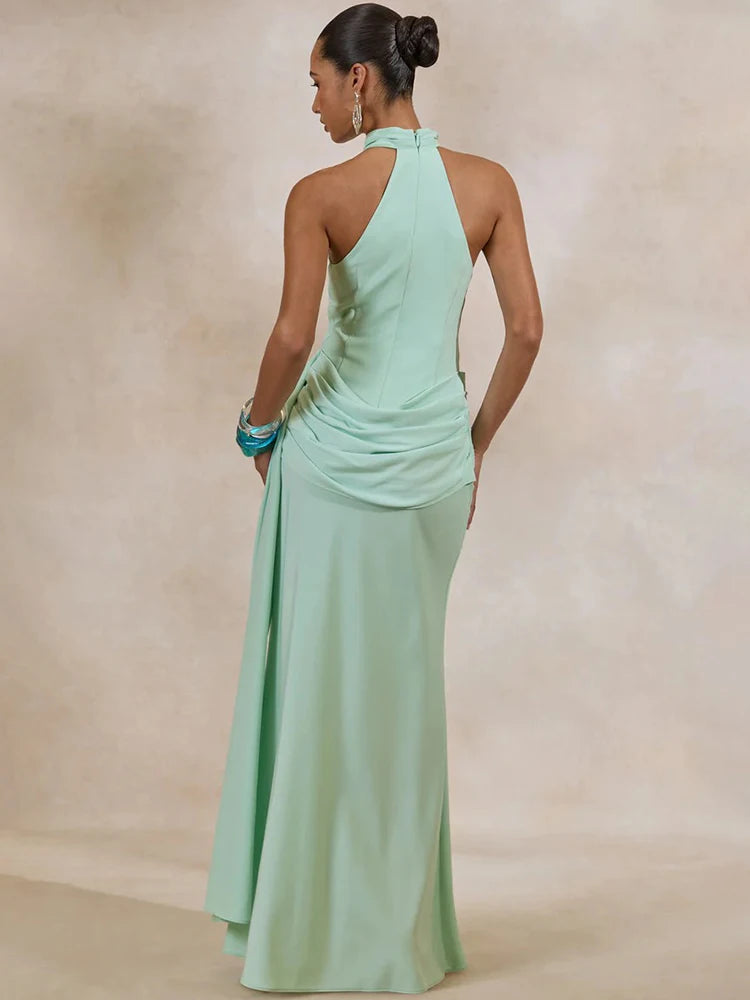 Modeste Halter One-Shoulder Mermaid Gown
