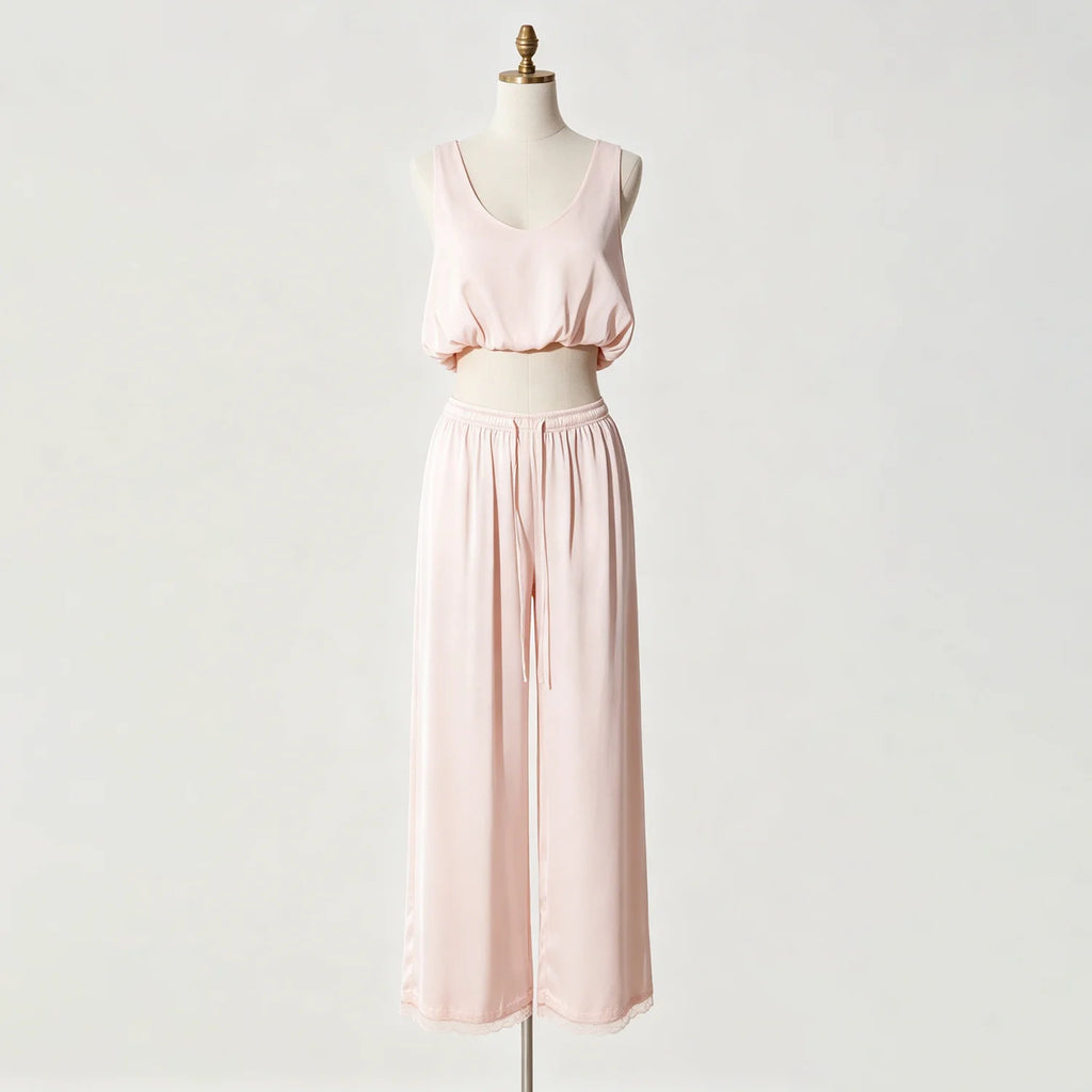 Juliet Satin Vest & Wide-Leg Pants Suit