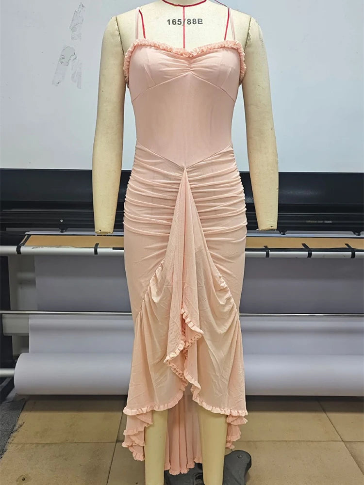 Magnolia Ruffled Draped Maxi Dress