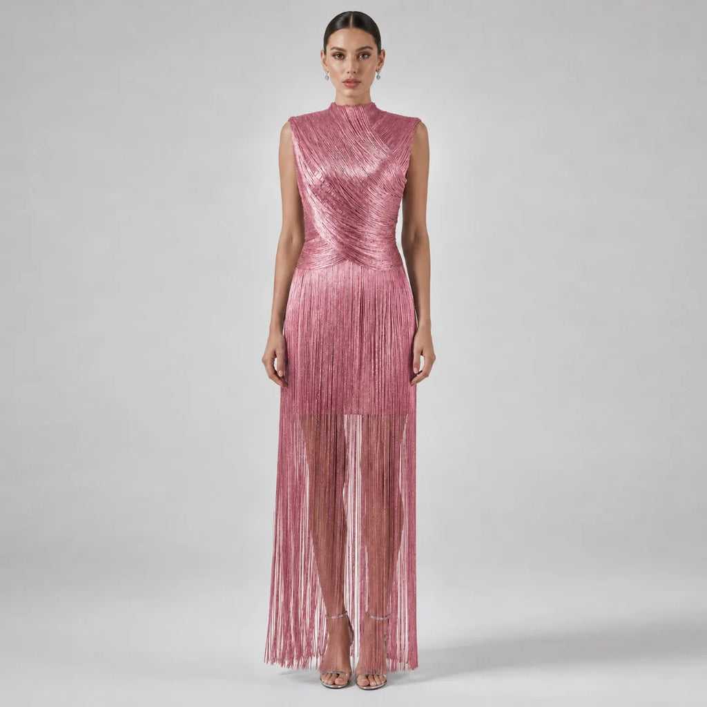 Raine Tassel Sleeveless Long Dress