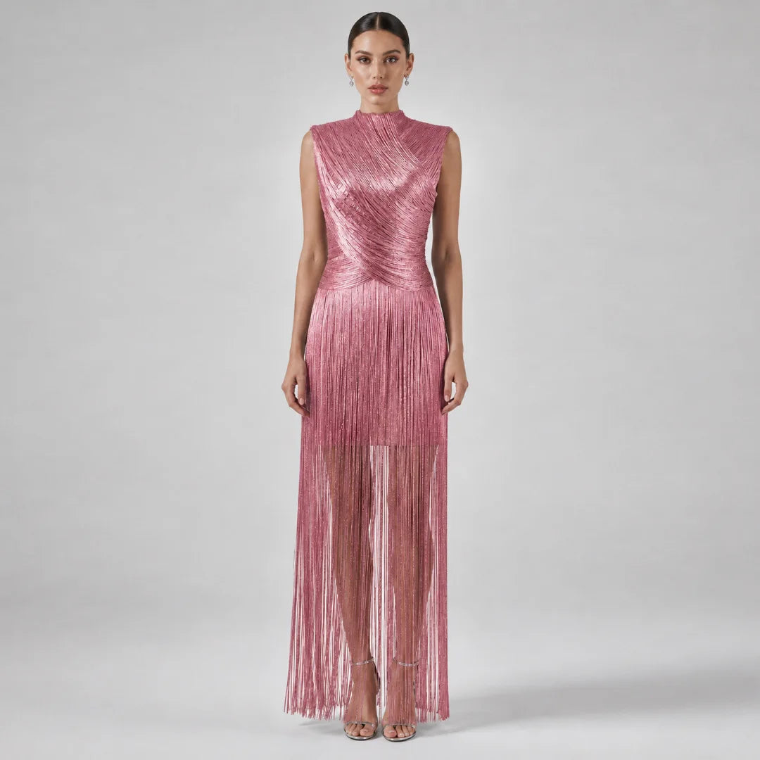 Raine Tassel Sleeveless Long Dress