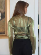 Metallic Wrap Blouse – Fleur