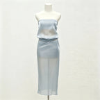 Ivy Satin Tube Top & Midi Skirt Set