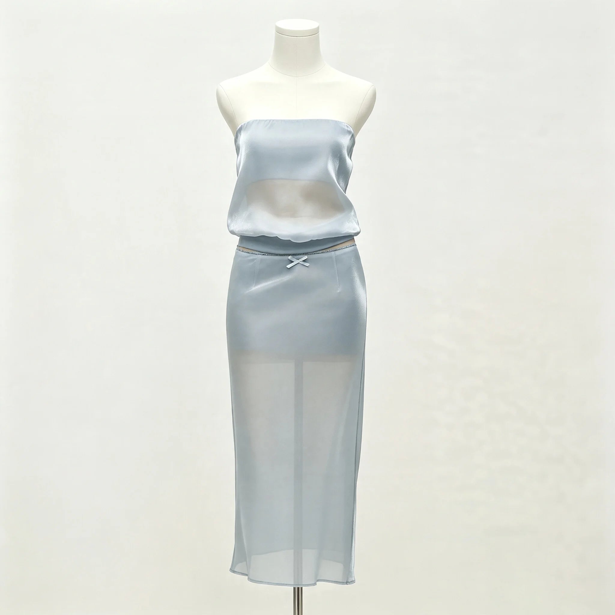 Ivy Satin Tube Top & Midi Skirt Set