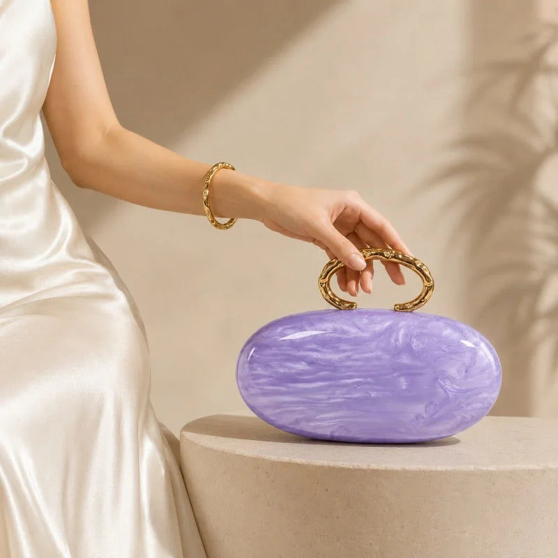 Leighton Oval Acrylic Evening Purse