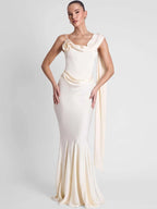 Lucille Satin Backless Mermaid Maxi Dress