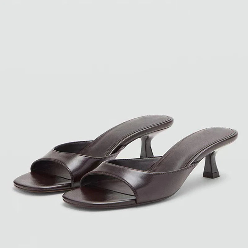 Aurelie Leather Slide Sandal