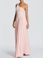 Maude One-Shoulder Pleated Maxi Dress