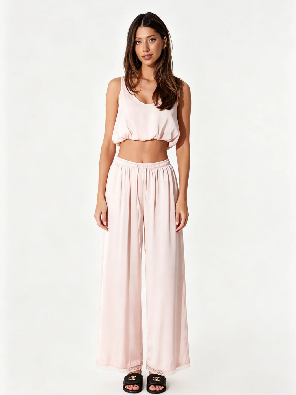 Juliet Satin Vest & Wide-Leg Pants Suit