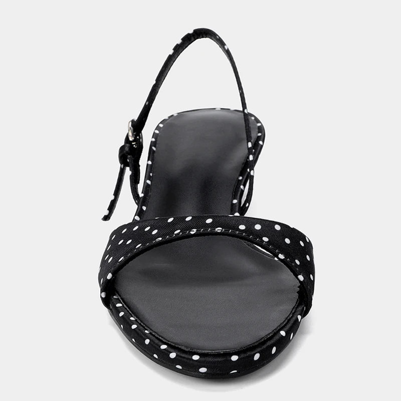 Camille Satin Kitten-Heel Sandal