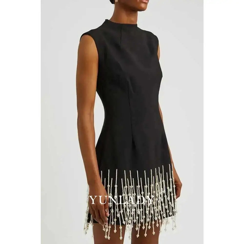 Pearl-Trim Mini Dress – Ilse