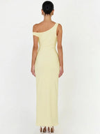 Olympia Asymmetric One-Shoulder Backless Maxi Dress