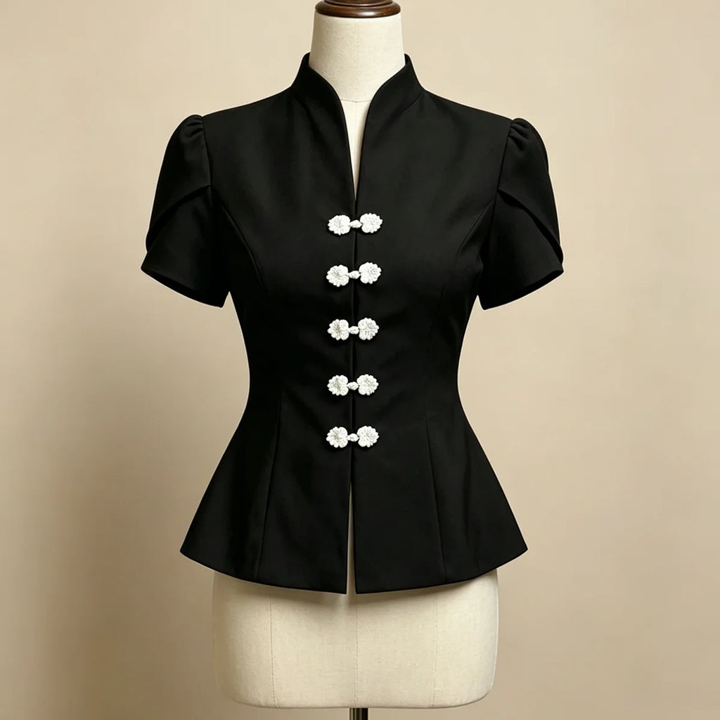 Capucine Polka Dot Peplum Blouse