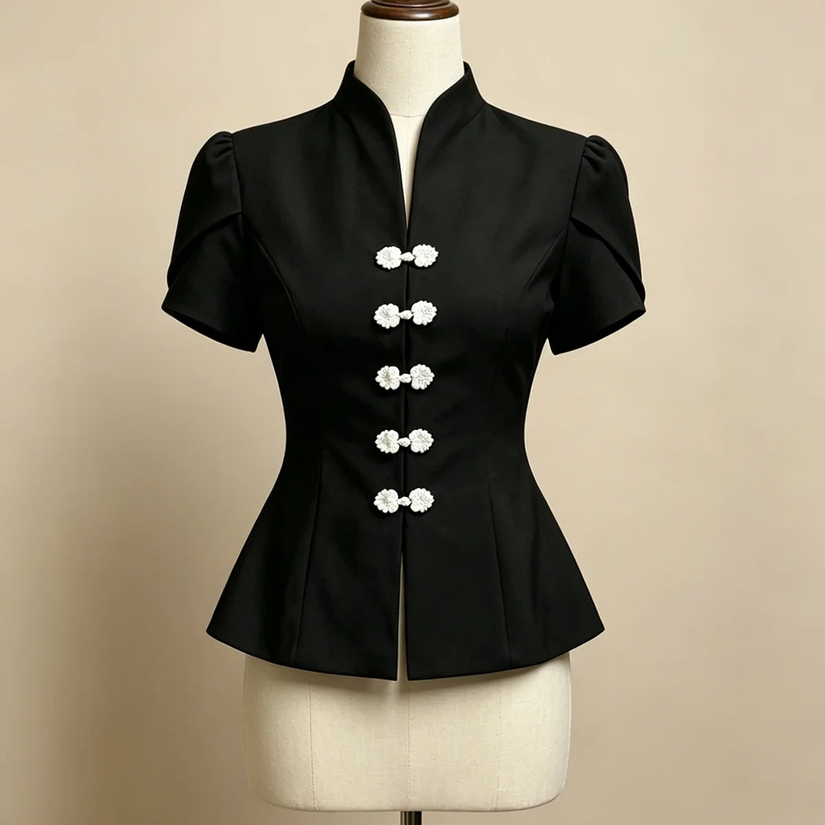 Capucine Polka Dot Peplum Blouse