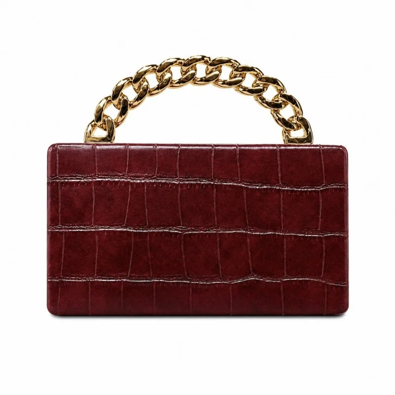 Emberly Crocodile-Embossed Clutch