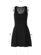 Sabine White U-Neck A-Line Mini Dress