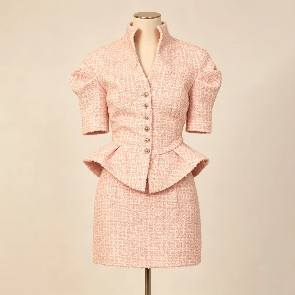 Isadora Tweed Peplum Skirt Suit