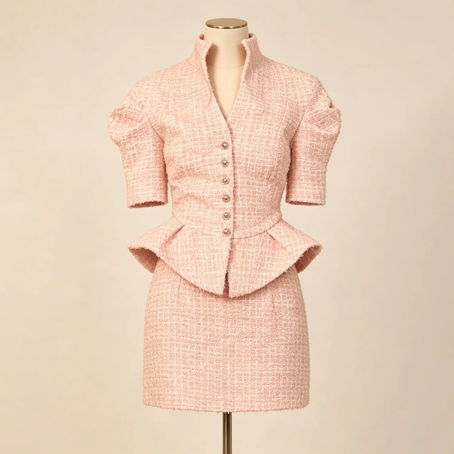 Isadora Tweed Peplum Skirt Suit