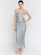 Ivy Satin Tube Top & Midi Skirt Set