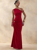 Palladia One-Shoulder Metal-Ring Mermaid Gown