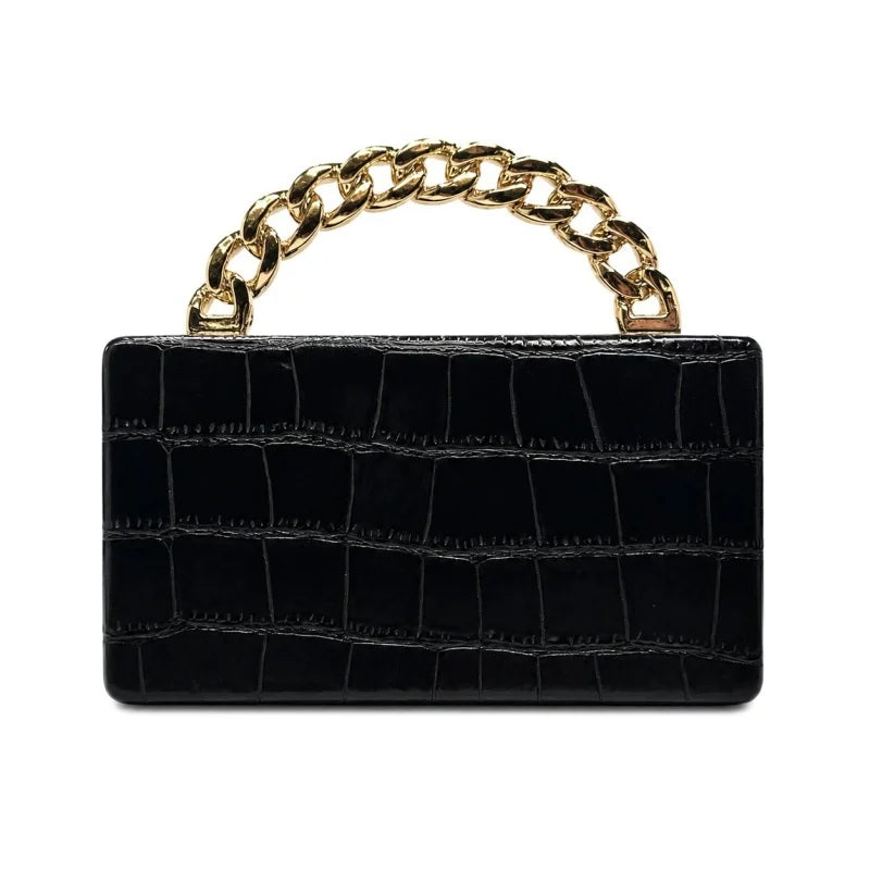 Emberly Crocodile-Embossed Clutch