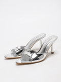 Dauphine Metallic Strap Heeled Sandal