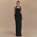 Meraude Backless Halter Top & Long Skirt Set