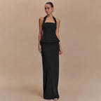 Meraude Backless Halter Top & Long Skirt Set
