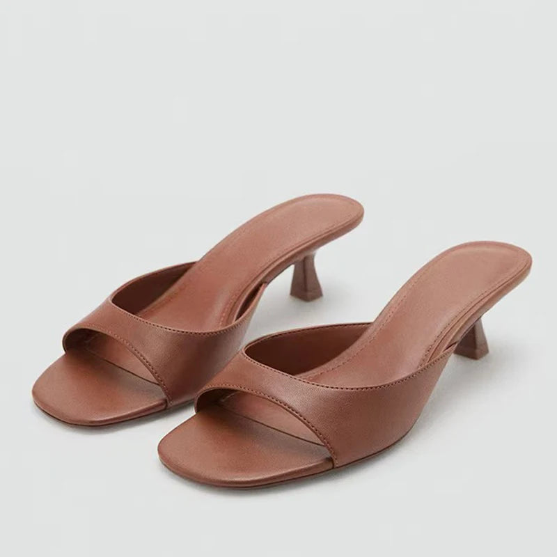 Aurelie Leather Slide Sandal