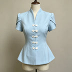 Capucine Polka Dot Peplum Blouse