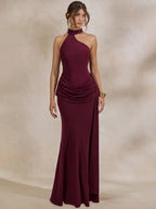 Modeste Halter One-Shoulder Mermaid Gown