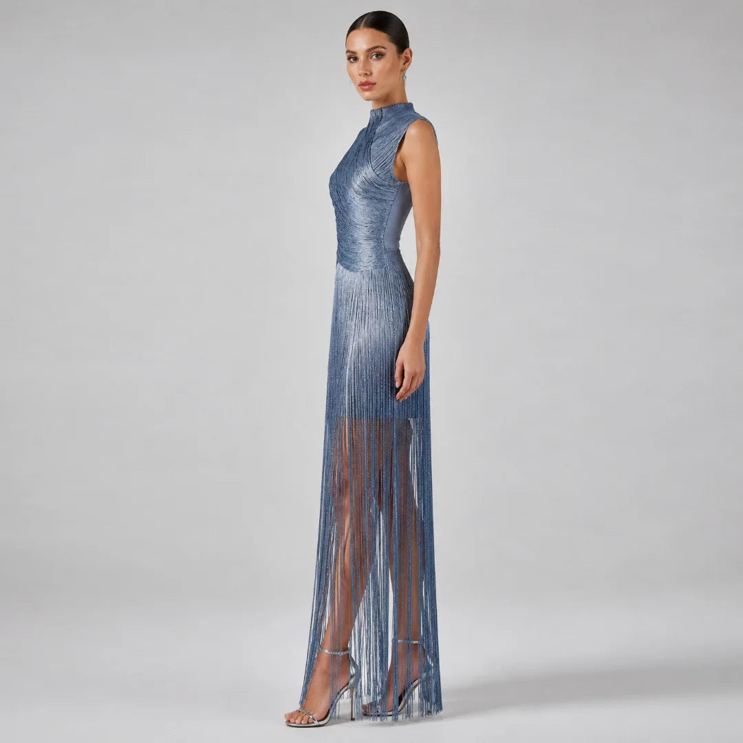 Raine Tassel Sleeveless Long Dress