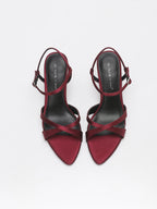 Damaris Satin Ankle-Buckle Sandal