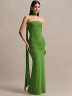 Novaline Strapless Choker Mermaid Maxi Dress