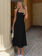Marseille White Halter Midi Dress