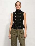 Camelia Double-Breasted Zip Vest