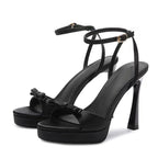 Genevieve Silk Bow Platform Sandal