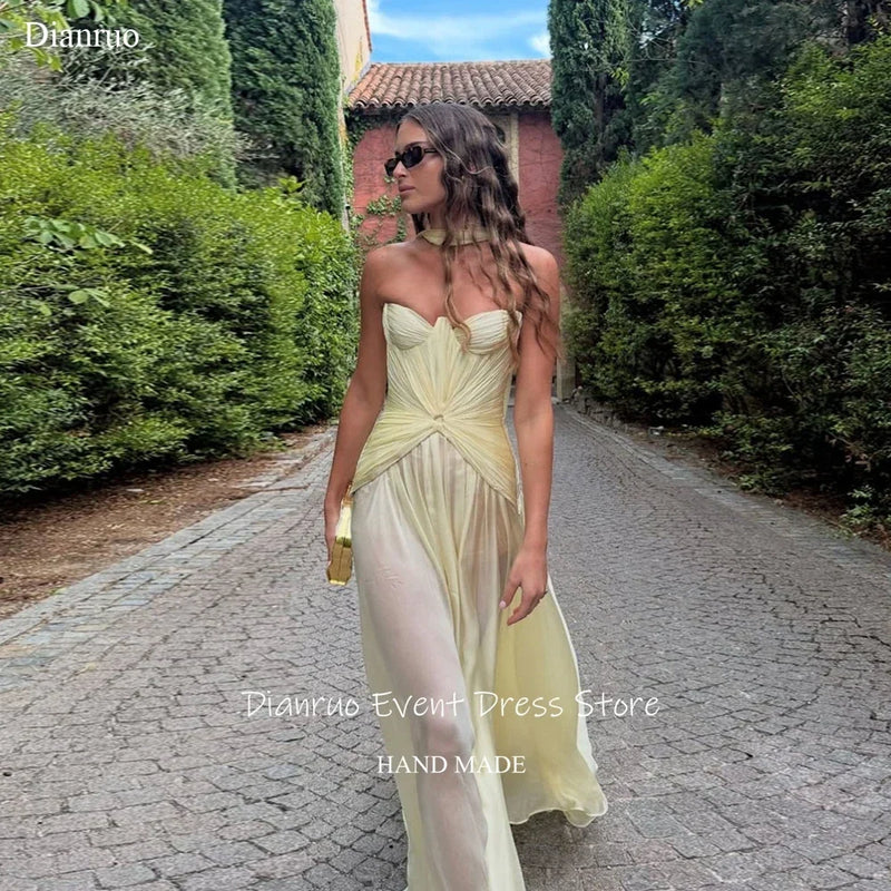 Pleated Chiffon Gown – Mona