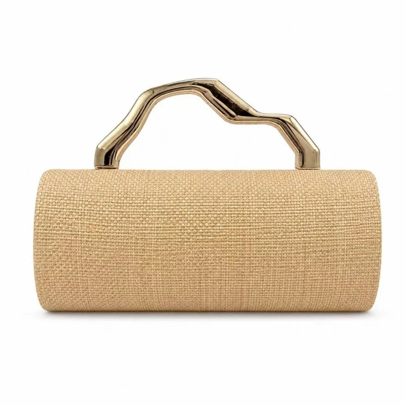 Farrah Straw Barrel Evening Clutch