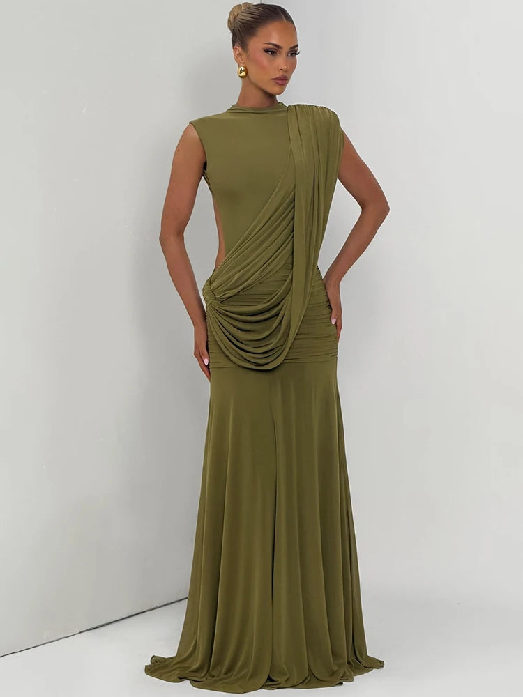 Parisienne High-Neck Cutout Mermaid Maxi Dress