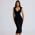 Phoebe Claret V-Neck Bodycon Dress