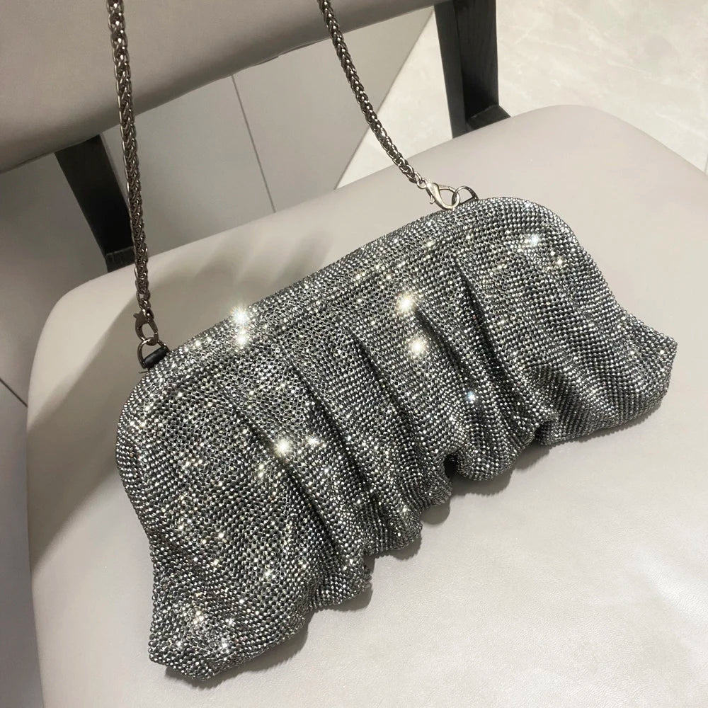 Rhinestone Fold Clutch – Maya