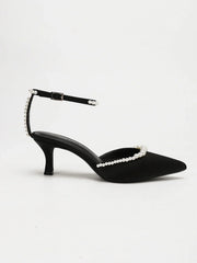 Pearl-Trim Kitten Mule – Ines